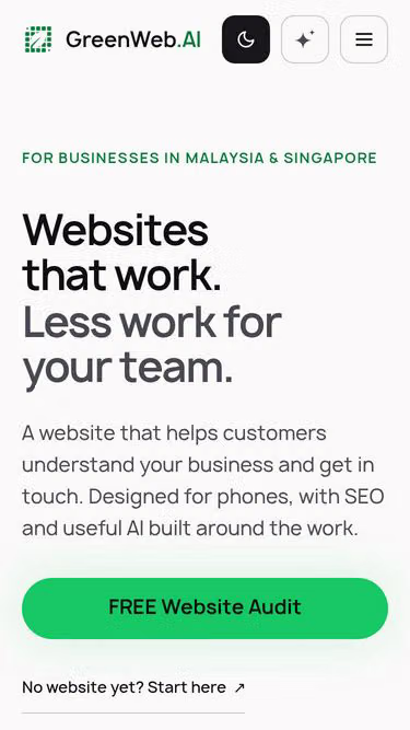 Screenshot of greenweb.ai