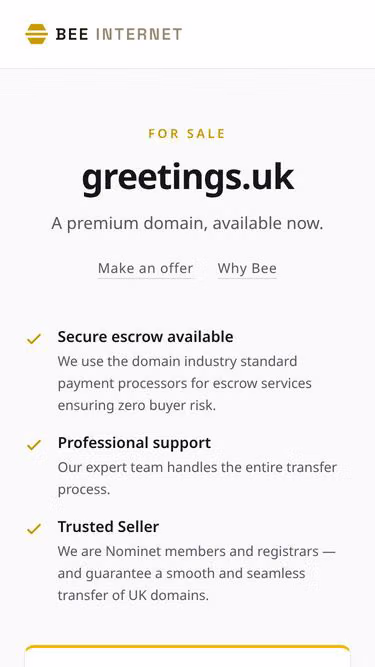 Screenshot of greetings.uk