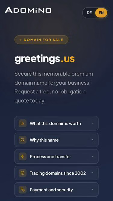 Screenshot of greetings.us