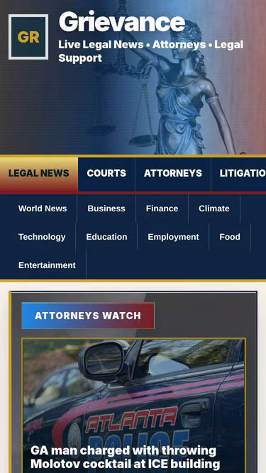 Screenshot of grievance.us