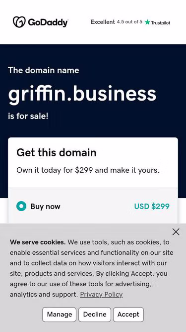 Screenshot of griffin.business