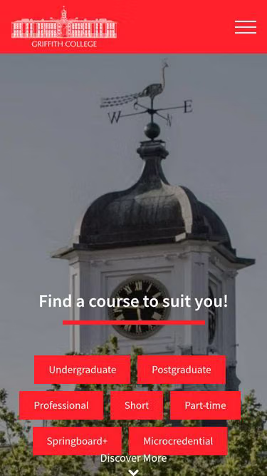 Screenshot of griffith.college