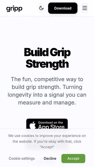 Screenshot of gripp.fit