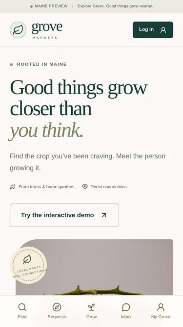 Screenshot of grove.markets
