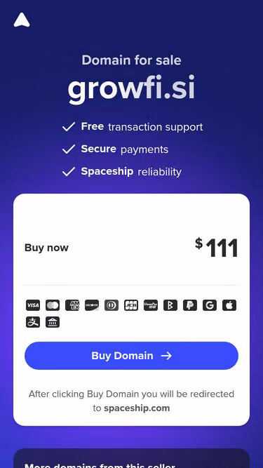 Screenshot of growfi.si