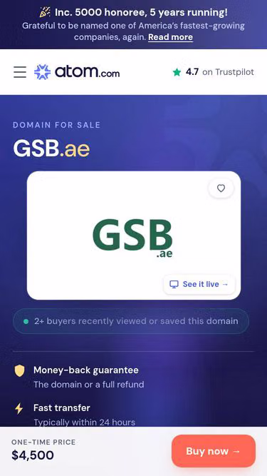 Screenshot of gsb.ae