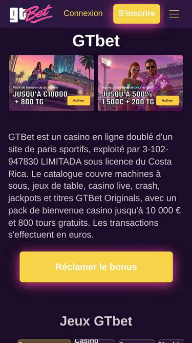 Screenshot of gtbet.art