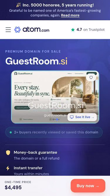Screenshot of guestroom.si