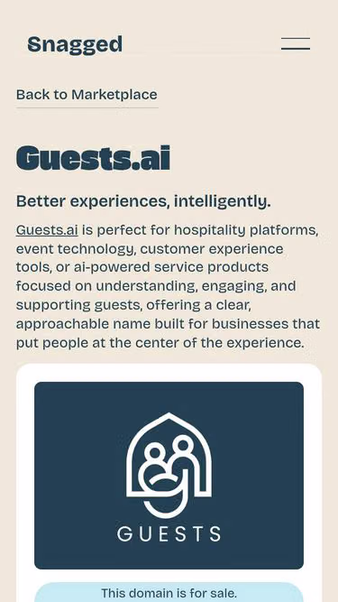 Screenshot of guests.ai