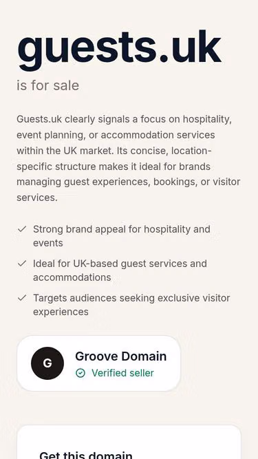 Screenshot of guests.uk