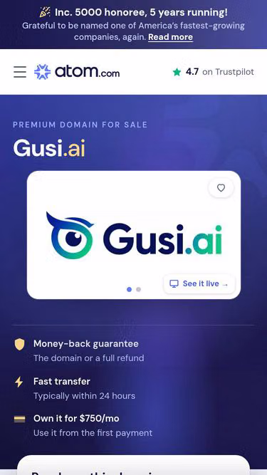 Screenshot of gusi.ai