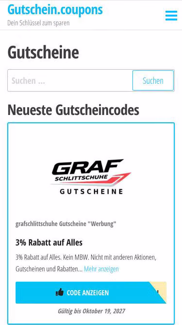 Screenshot of gutschein.coupons