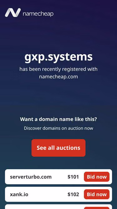 Screenshot of gxp.systems