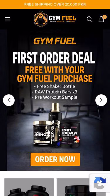 Screenshot of gymfuel.pk