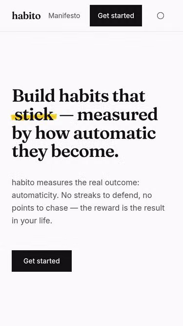 Screenshot of habito.health