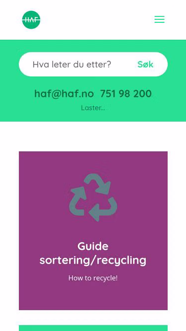 Screenshot of haf.no