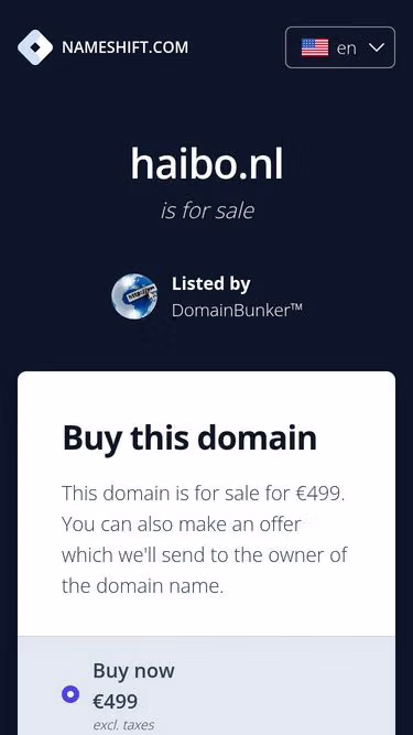 Screenshot of haibo.nl