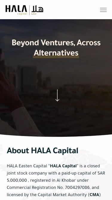 Screenshot of hala.capital