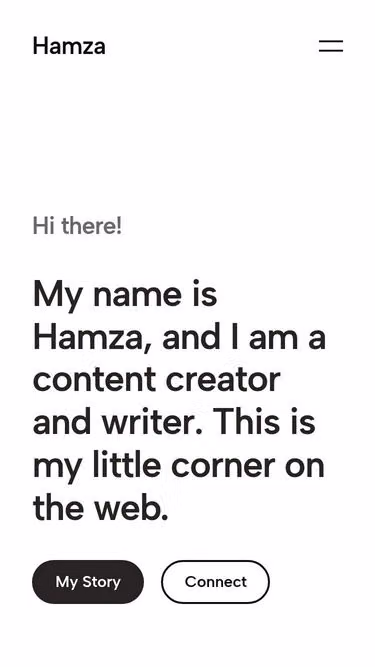 Screenshot of hamza.page