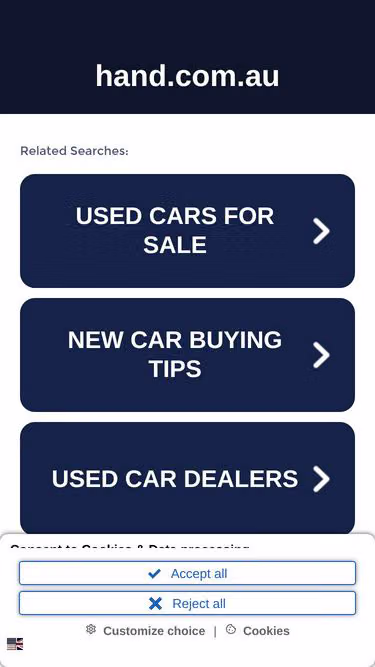 Screenshot of hand.com.au