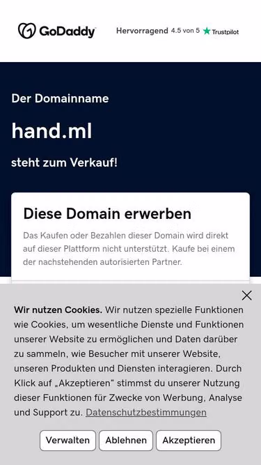 Screenshot of hand.ml