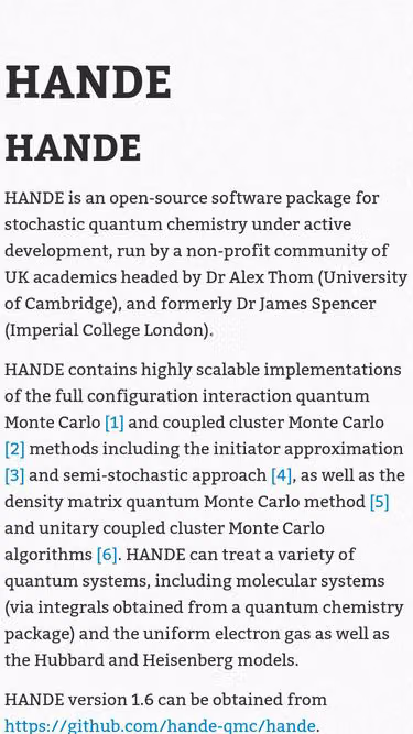 Screenshot of hande.org.uk