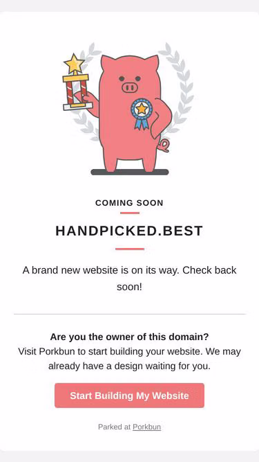 Screenshot of handpicked.best
