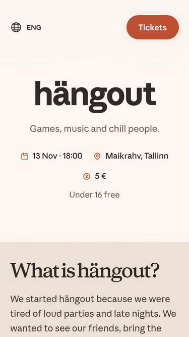 Screenshot of hangout.ee