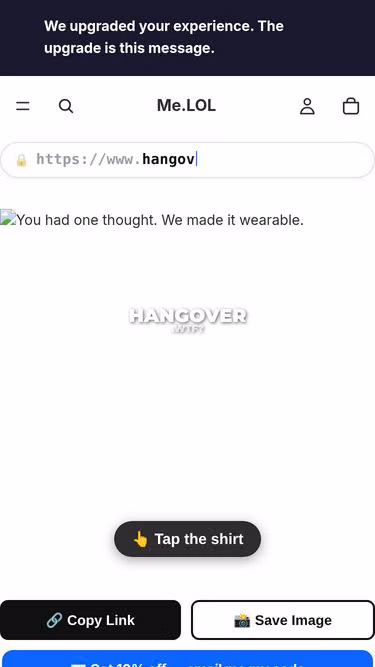 Screenshot of hangover.wtf