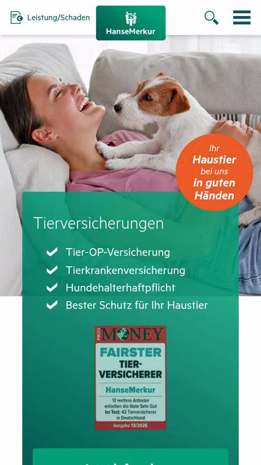 Screenshot of hansemerkur.biz