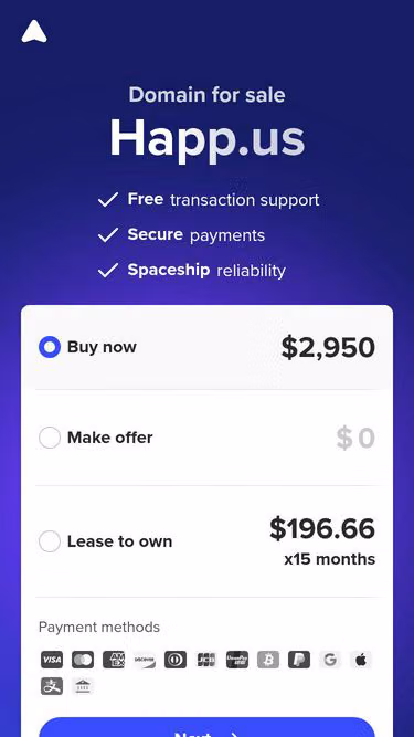 Screenshot of happ.us
