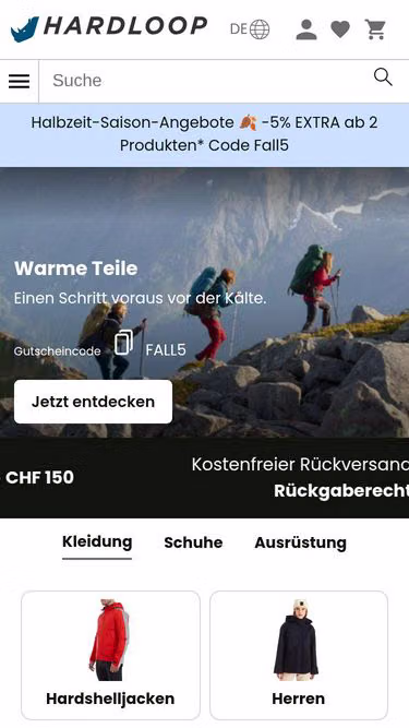 Screenshot of hardloop.ch