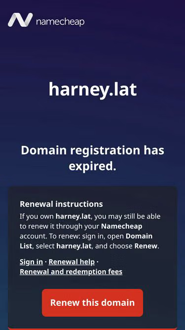 Screenshot of harney.lat
