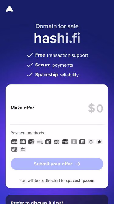 Screenshot of hashi.fi