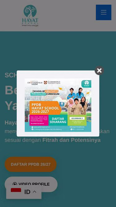 Screenshot of hayat.sch.id