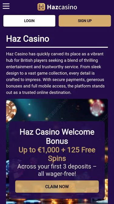 Screenshot of hazcasino.win