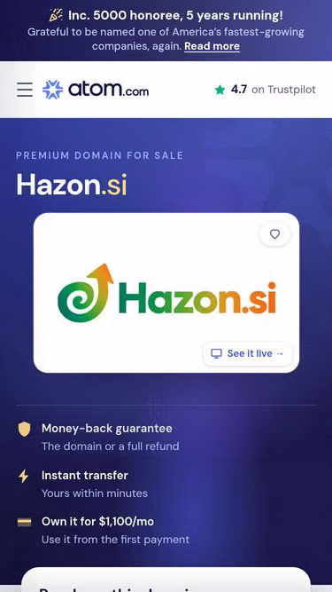 Screenshot of hazon.si