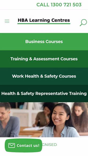 Screenshot of hba.edu.au