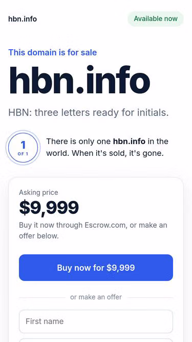 Screenshot of hbn.info