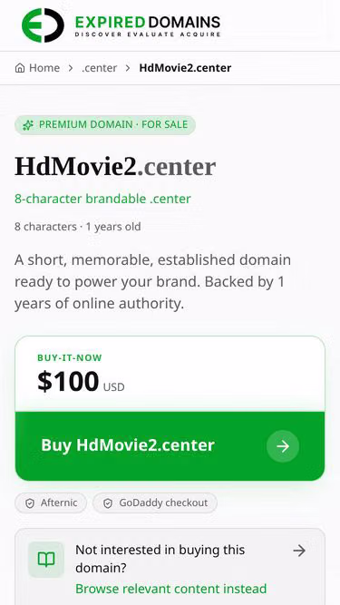 Screenshot of hdmovie2.center