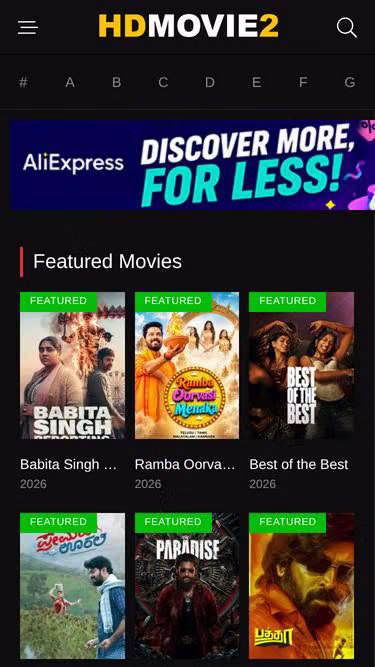 Screenshot of hdmovie2.sx