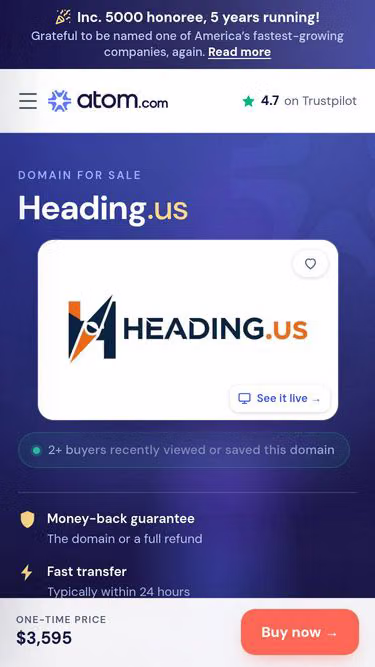 Screenshot of heading.us
