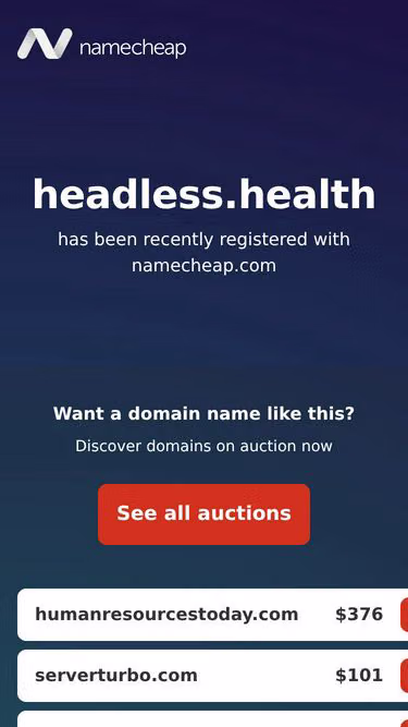 Screenshot of headless.health