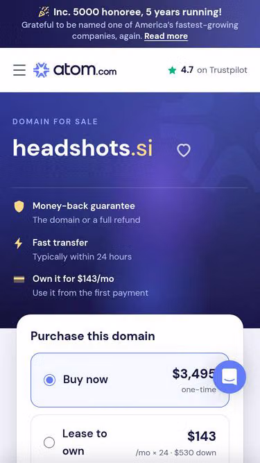 Screenshot of headshots.si