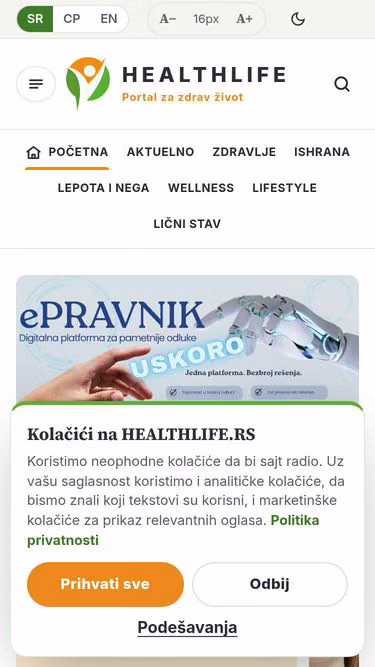 Screenshot of healthlife.rs