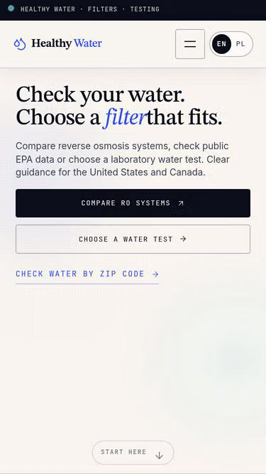 Screenshot of healthywater.us