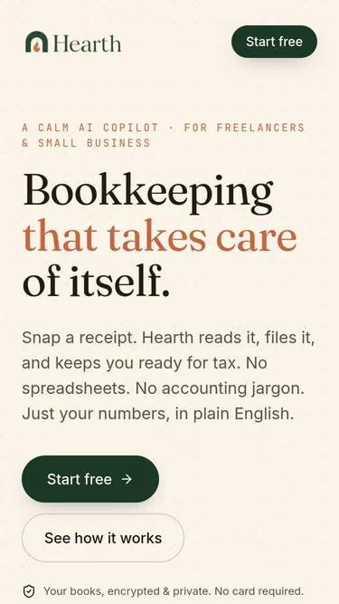 Screenshot of hearth.business