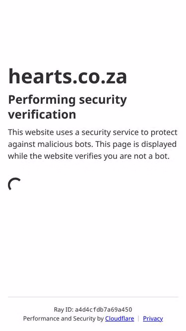 Screenshot of hearts.co.za