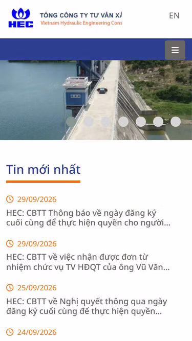 Screenshot of hec.com.vn