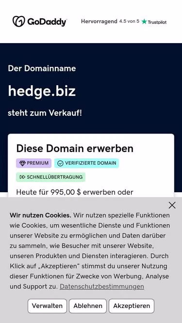 Screenshot of hedge.biz